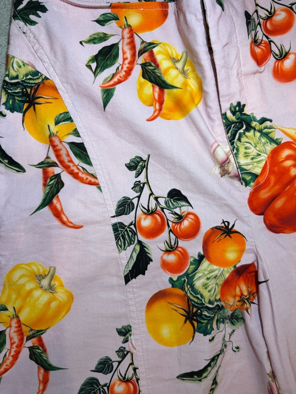 Maeve High-Rise Printed Crop Wide-Leg Pants garden veg print Anthropologie US10 - Picture 4 of 13